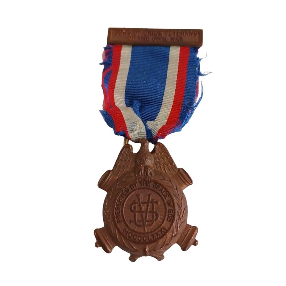1881 Sons of Union Veterans of Civil War Bronze Medal 1.25" x 1.5" Vtg Antique